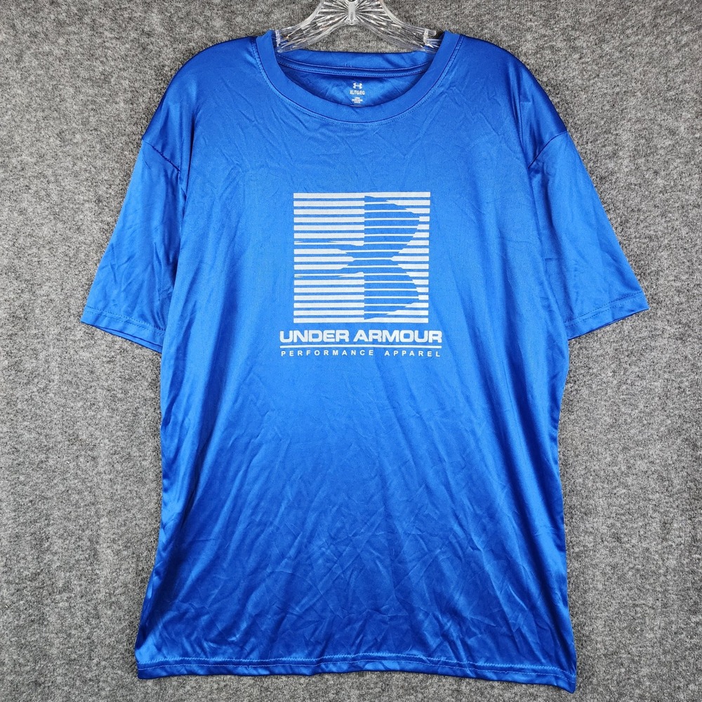 Under Armour Graphic T-Shirt Mens XL Blue Short Sleeve Performance Loose Fit